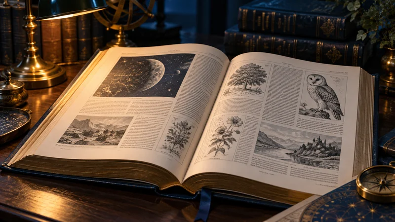 Illustration of an open book in a calm workspace