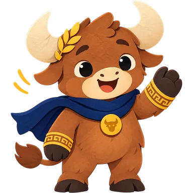 Minny the minotaur waving hello